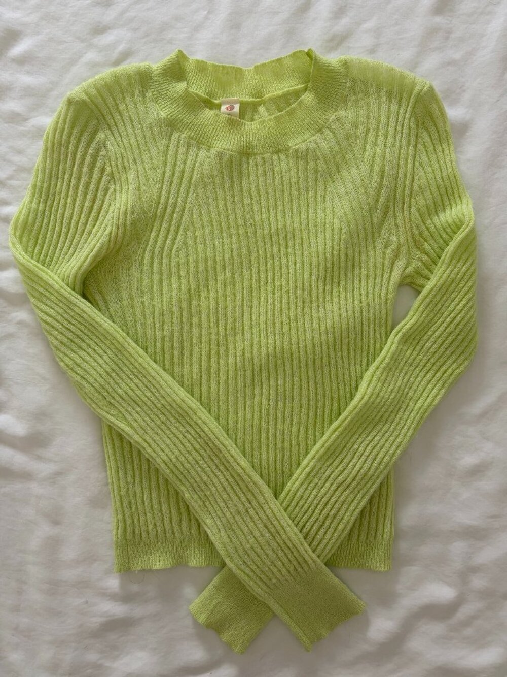 Bright Green Yellow Anthropologie Sweater XXS